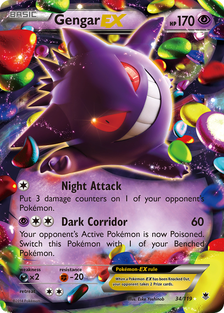 Gengar EX (34/119) [XY: Phantom Forces] | Dragon's Lair Comics and Fantasy Houston TX