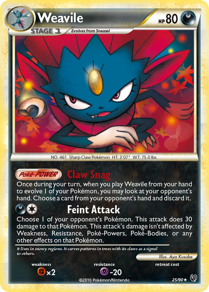 Weavile (25/90) [HeartGold & SoulSilver: Undaunted] | Dragon's Lair Comics and Fantasy Houston TX