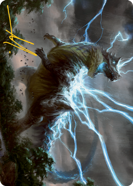 Thrasta, Tempest's Roar Art Card (41) (Gold-Stamped Signature) [Modern Horizons 2 Art Series] | Dragon's Lair Comics and Fantasy Houston TX