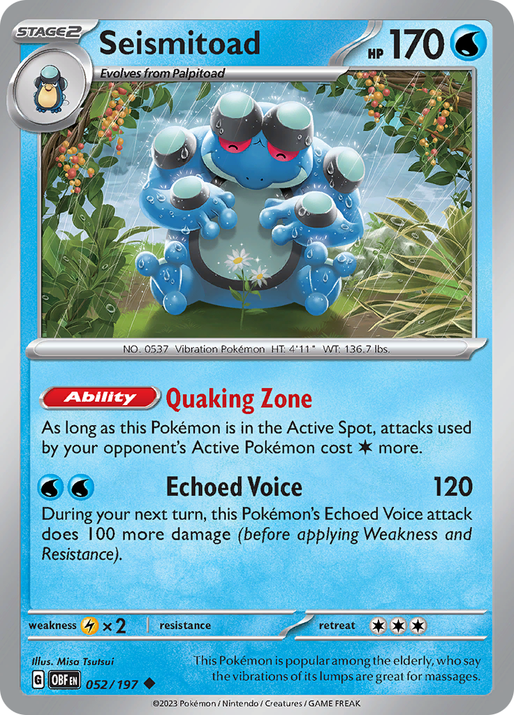 Seismitoad (052/197) [Scarlet & Violet: Obsidian Flames] | Dragon's Lair Comics and Fantasy Houston TX