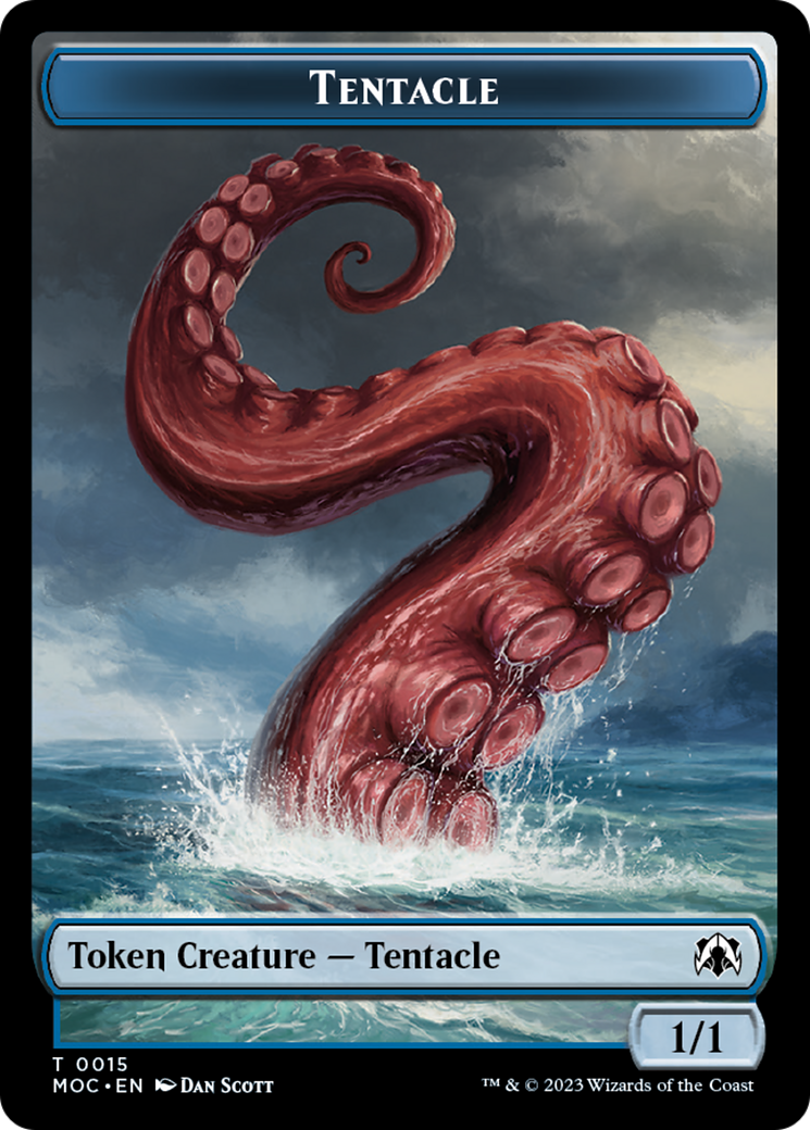 Tentacle // Human (26) Double-Sided Token [March of the Machine Commander Tokens] | Dragon's Lair Comics and Fantasy Houston TX