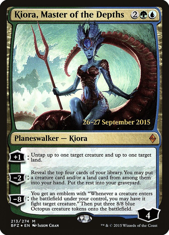 Kiora, Master of the Depths [Battle for Zendikar Prerelease Promos] | Dragon's Lair Comics and Fantasy Houston TX