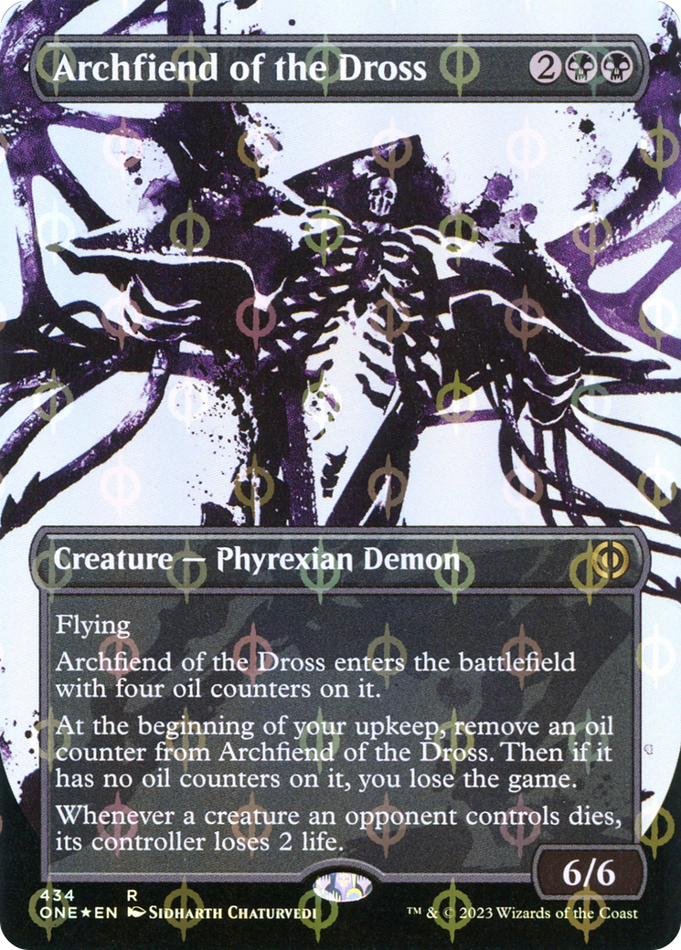 Archfiend of the Dross (Borderless Ichor Step-and-Compleat Foil) [Phyrexia: All Will Be One] | Dragon's Lair Comics and Fantasy Houston TX