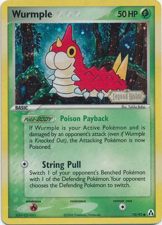 Wurmple (70/92) (Stamped) [EX: Legend Maker] | Dragon's Lair Comics and Fantasy Houston TX