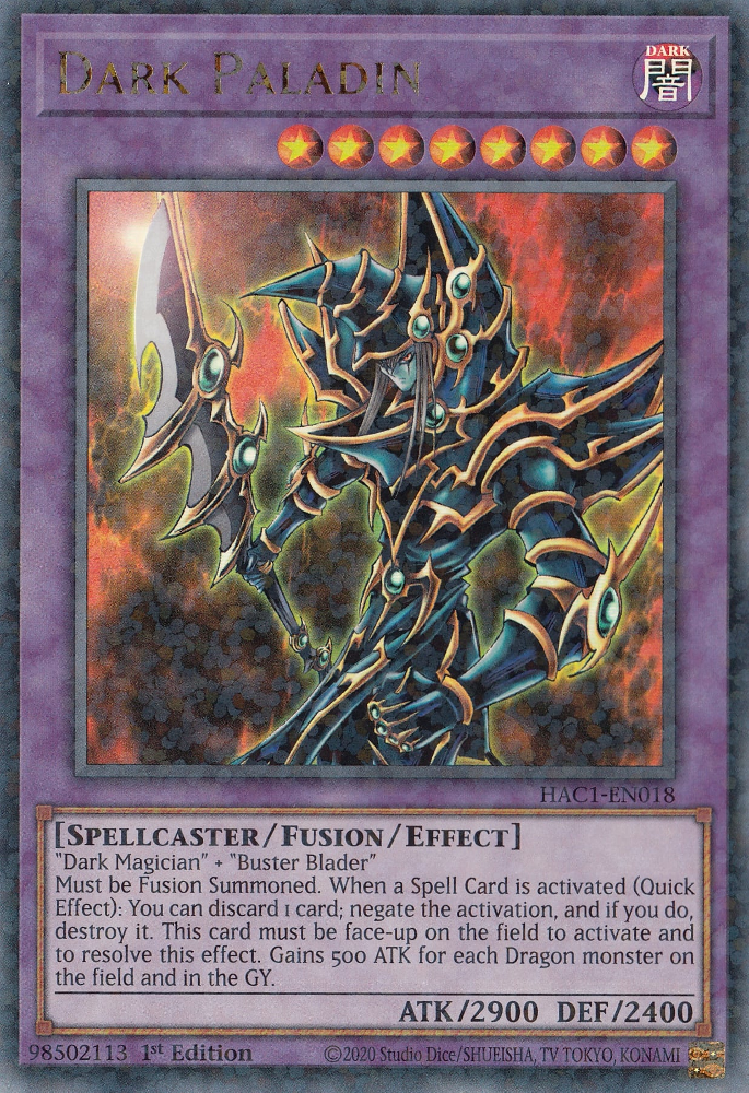 Dark Paladin (Duel Terminal) [HAC1-EN018] Parallel Rare | Dragon's Lair Comics and Fantasy Houston TX