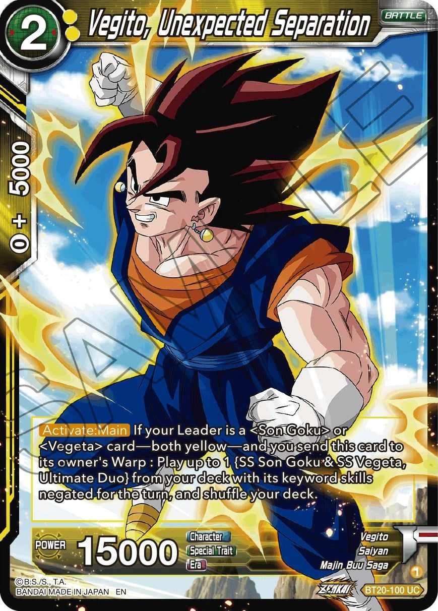 Vegito, Unexpected Separation (BT20-100) [Power Absorbed] | Dragon's Lair Comics and Fantasy Houston TX