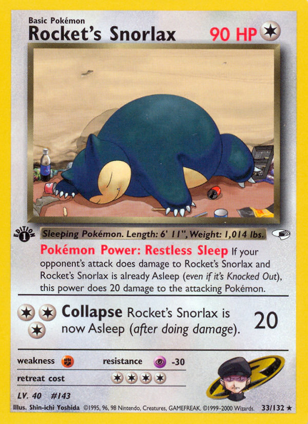 Rocket's Snorlax (33/132) [Gym Heroes 1st Edition] | Dragon's Lair Comics and Fantasy Houston TX