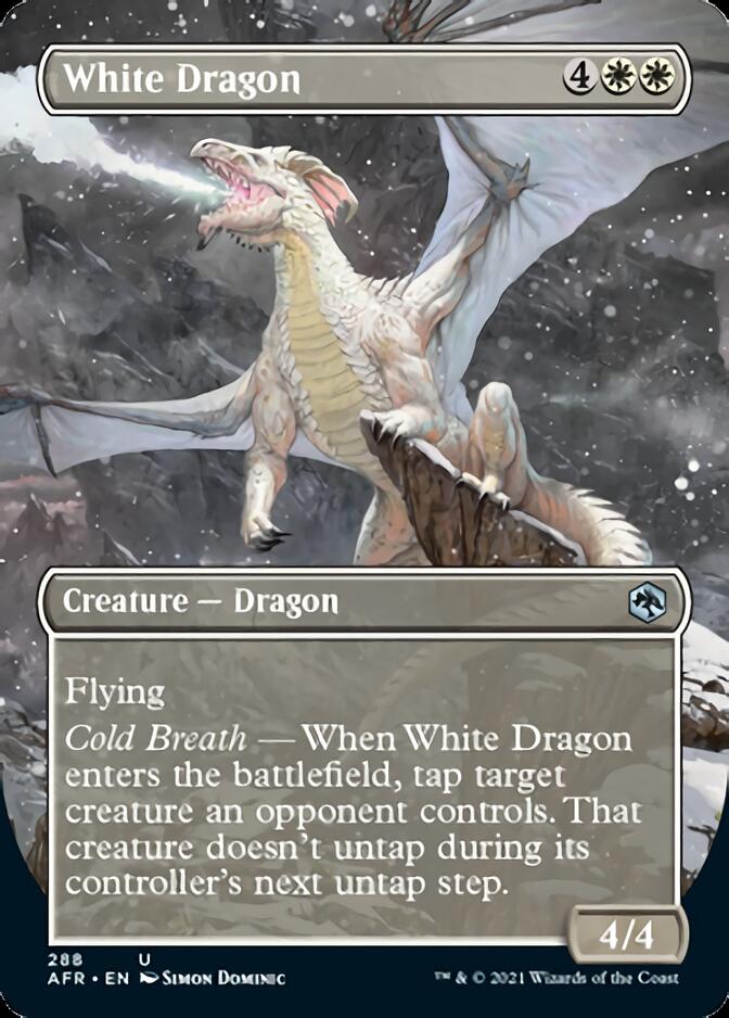 White Dragon (Borderless Alternate Art) [Dungeons & Dragons: Adventures in the Forgotten Realms] | Dragon's Lair Comics and Fantasy Houston TX