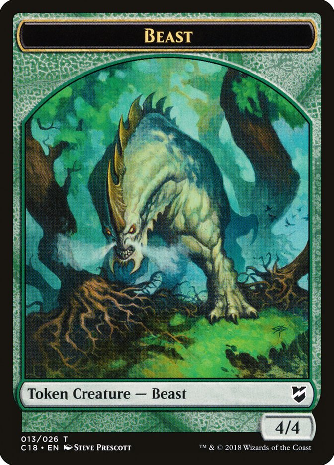 Beast Token (013/026) [Commander 2018 Tokens] | Dragon's Lair Comics and Fantasy Houston TX