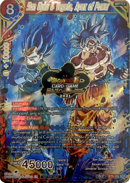 Son Goku & Vegeta, Apex of Power (World Championship 2021) (BT9-136) [Tournament Promotion Cards] | Dragon's Lair Comics and Fantasy Houston TX