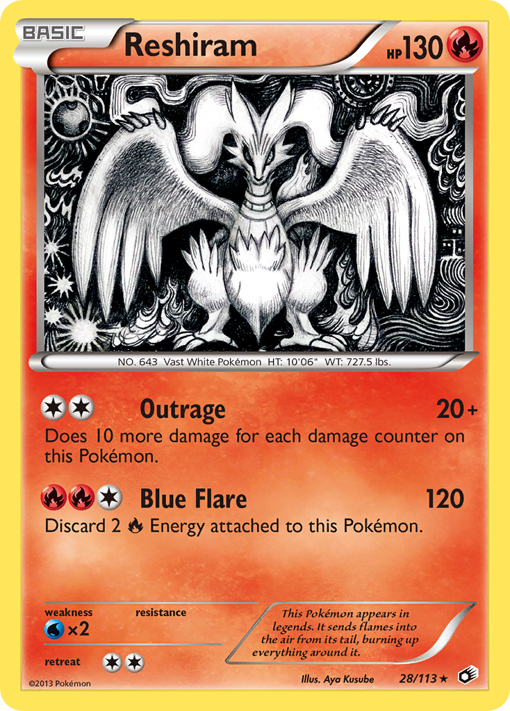 Reshiram (28/113) [Black & White: Legendary Treasures] | Dragon's Lair Comics and Fantasy Houston TX