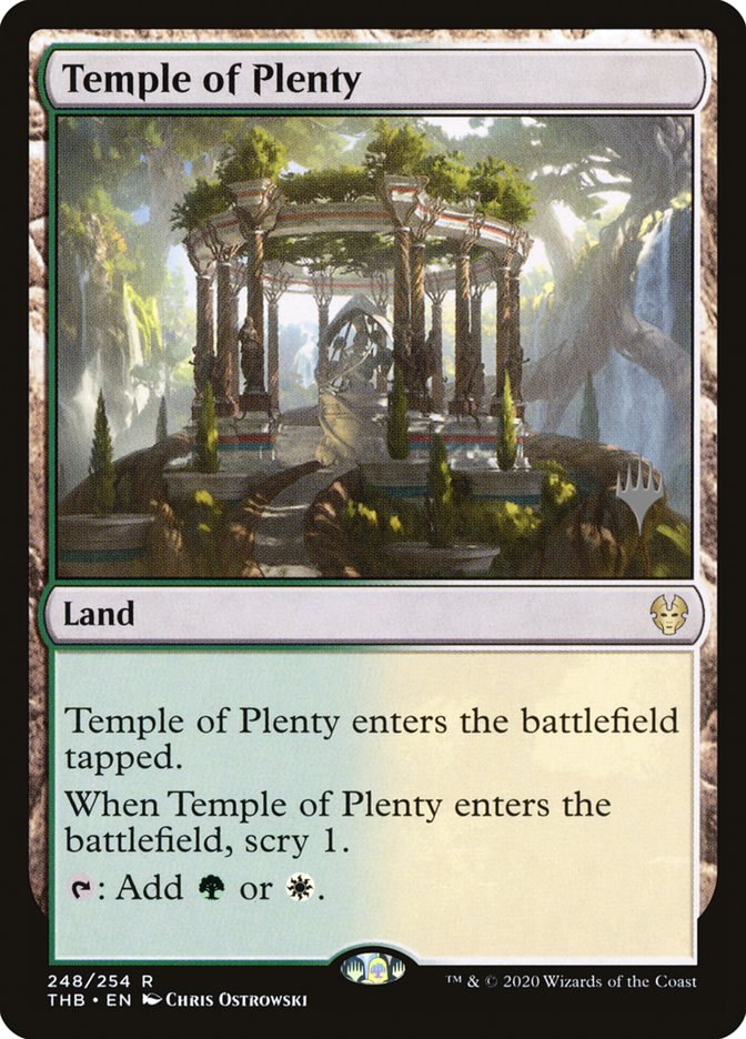 Temple of Plenty (Promo Pack) [Theros Beyond Death Promos] | Dragon's Lair Comics and Fantasy Houston TX