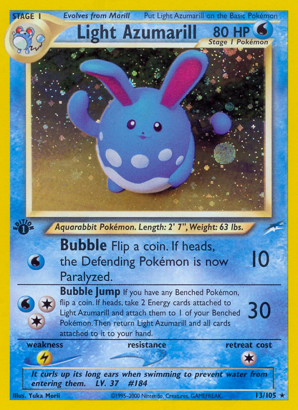 Light Azumarill (13/105) [Neo Destiny 1st Edition] | Dragon's Lair Comics and Fantasy Houston TX