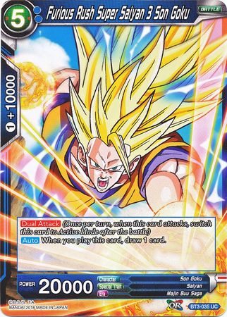 Furious Rush Super Saiyan 3 Son Goku (BT3-035) [Cross Worlds] | Dragon's Lair Comics and Fantasy Houston TX