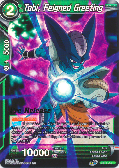 Tobi, Feigned Greeting (BT13-068) [Supreme Rivalry Prerelease Promos] | Dragon's Lair Comics and Fantasy Houston TX