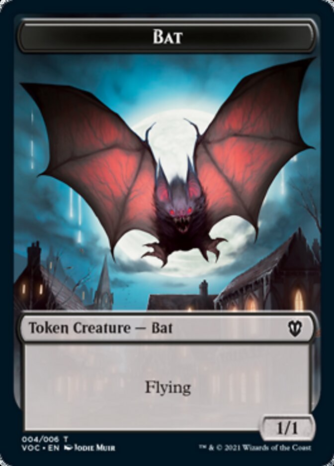 Blood // Bat Double-Sided Token [Innistrad: Crimson Vow Commander Tokens] | Dragon's Lair Comics and Fantasy Houston TX