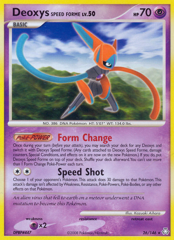 Deoxys Speed Forme (26/146) [Diamond & Pearl: Legends Awakened] | Dragon's Lair Comics and Fantasy Houston TX