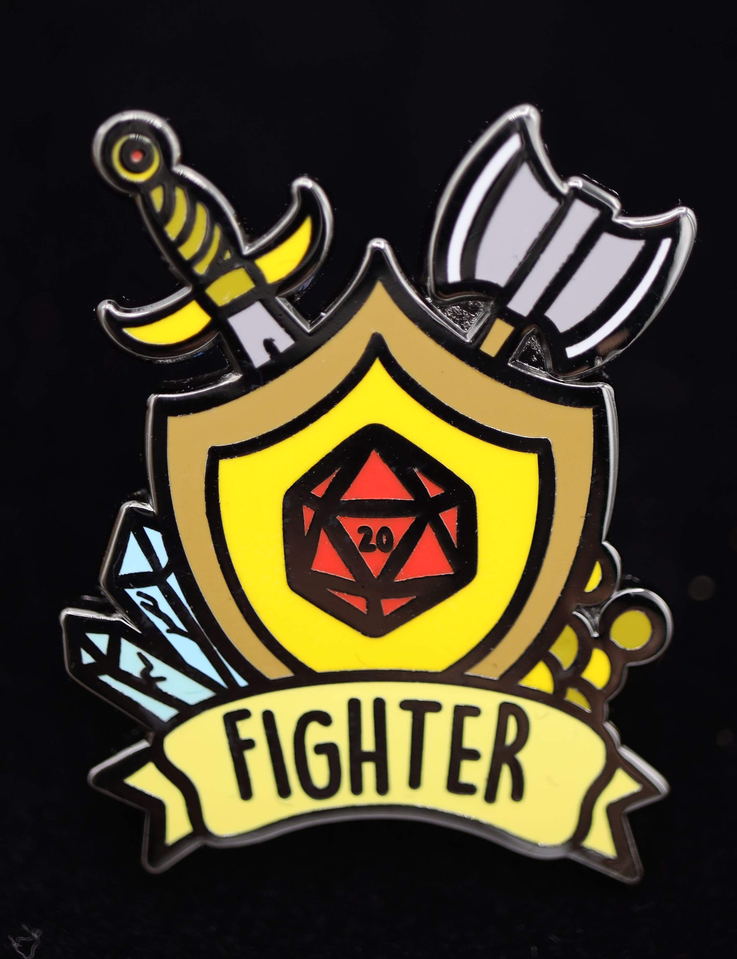 Foam Brain Pin: Class Banner Fighter | Dragon's Lair Comics and Fantasy Houston TX