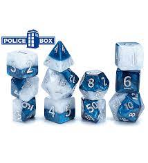 Gate Keeper Games Halfsies Dice: Police Box Poly 7 Set | Dragon's Lair Comics and Fantasy Houston TX