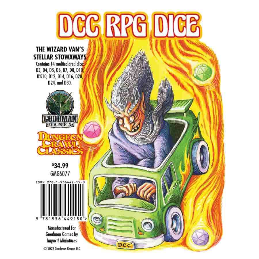 Dungeon Crawl Classic: The Wizard Van's Stellar Stowaways Dice Poly Set | Dragon's Lair Comics and Fantasy Houston TX