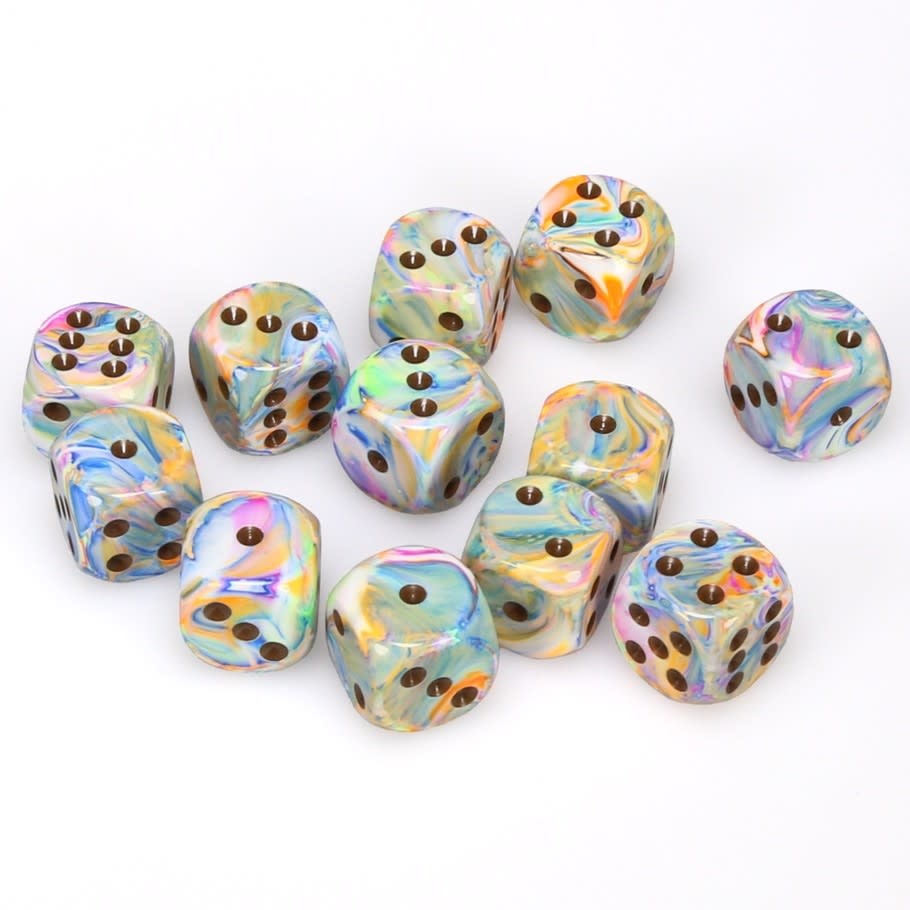 Chessex Festive Vibrant and Brown 16mm d6 set | Dragon's Lair Comics and Fantasy Houston TX