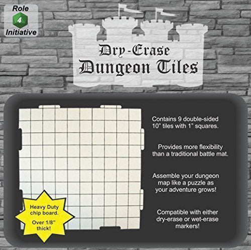 Dry Erase Dungeon Tiles - Pack of Nine 10" Interlocking Tiles | Dragon's Lair Comics and Fantasy Houston TX