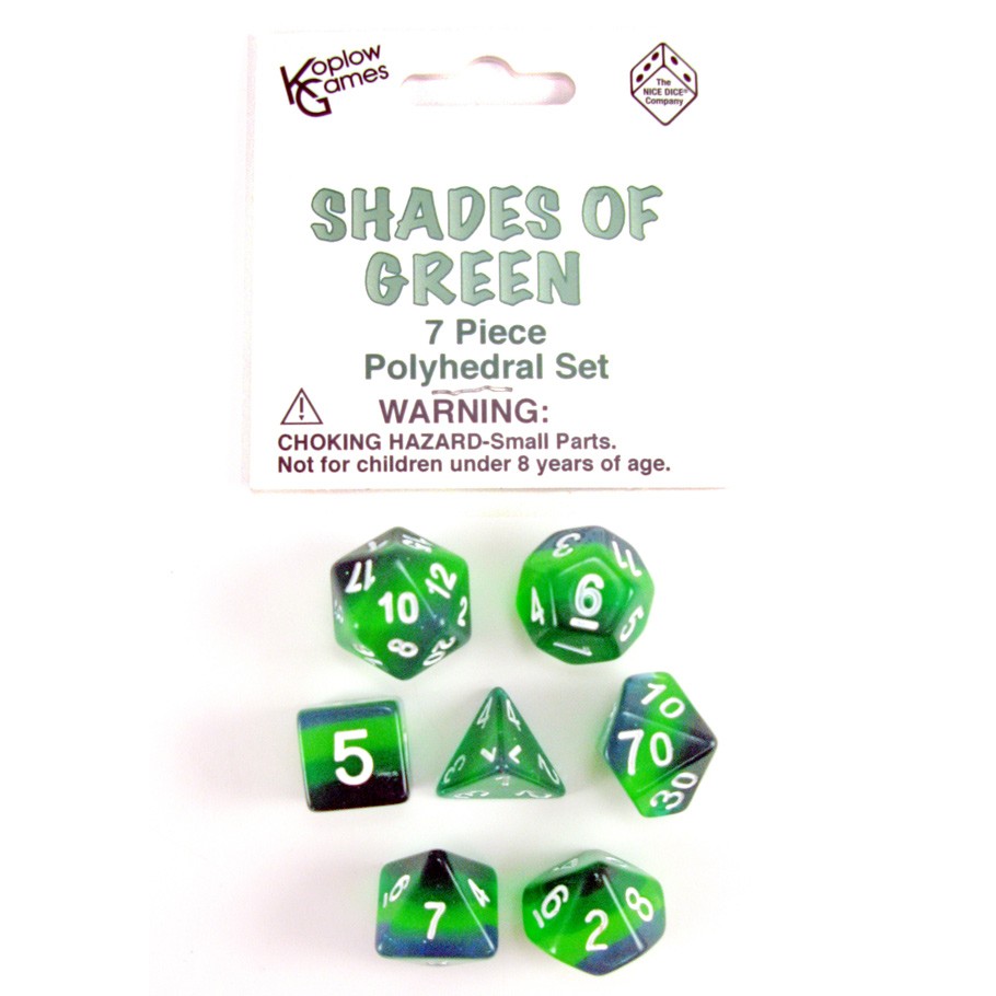 Koplow Shades of Green Poly 7 Set | Dragon's Lair Comics and Fantasy Houston TX