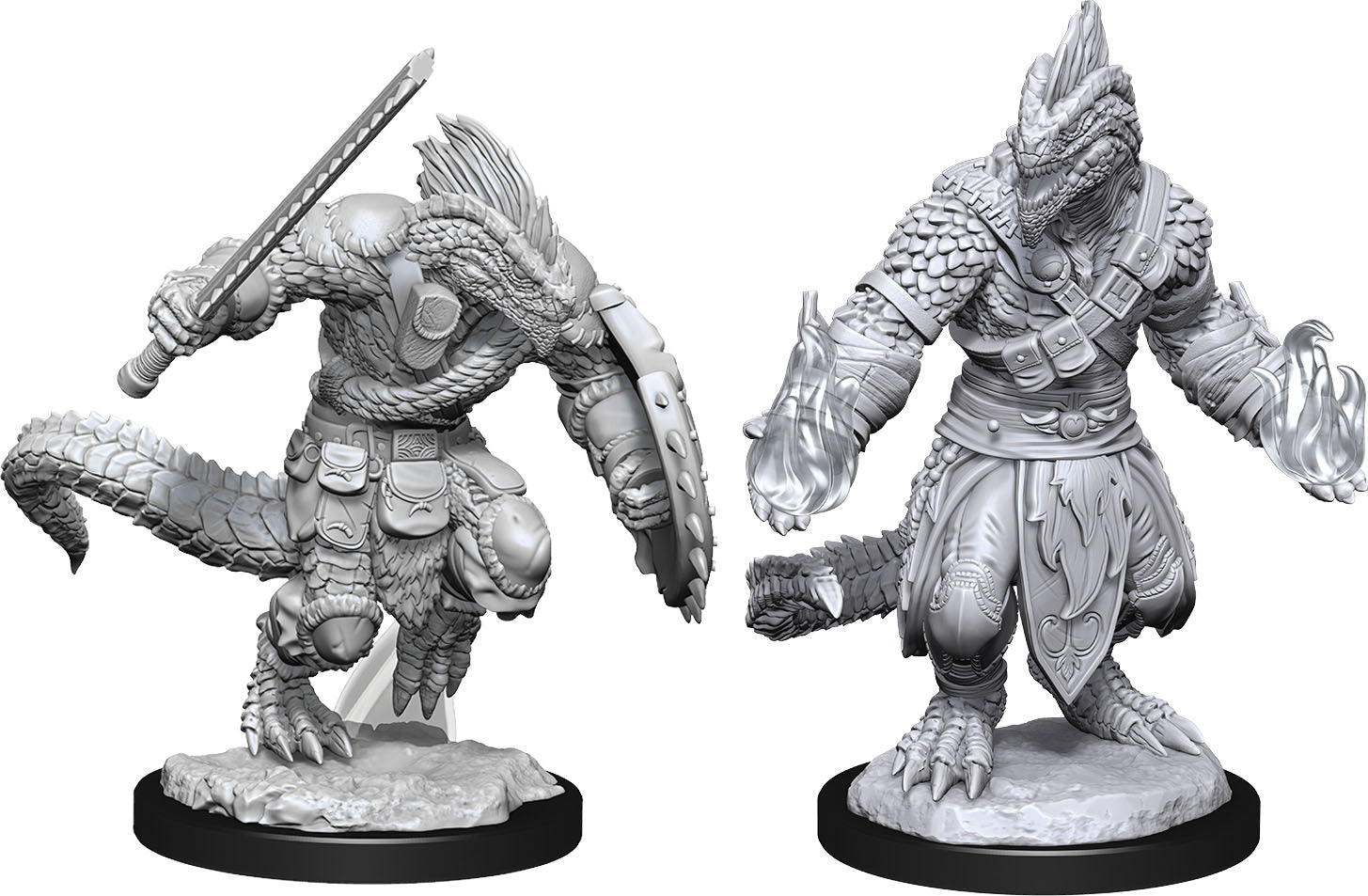 Wizkids Dungeons & Dragons Nolzur`s Marvelous Unpainted Miniatures: W15 Lizardfolk Barbarian and Lizardfolk Cleric | Dragon's Lair Comics and Fantasy Houston TX