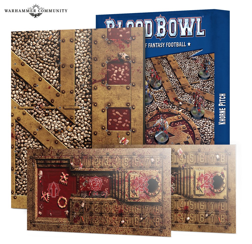 Blood Bowl: Khorne Team Double-sided Pitch and Dugouts Set | Dragon's Lair Comics and Fantasy Houston TX