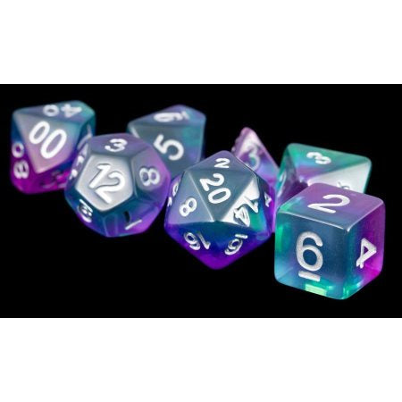 MDG Aurora Blue Poly 7 Dice Set | Dragon's Lair Comics and Fantasy Houston TX