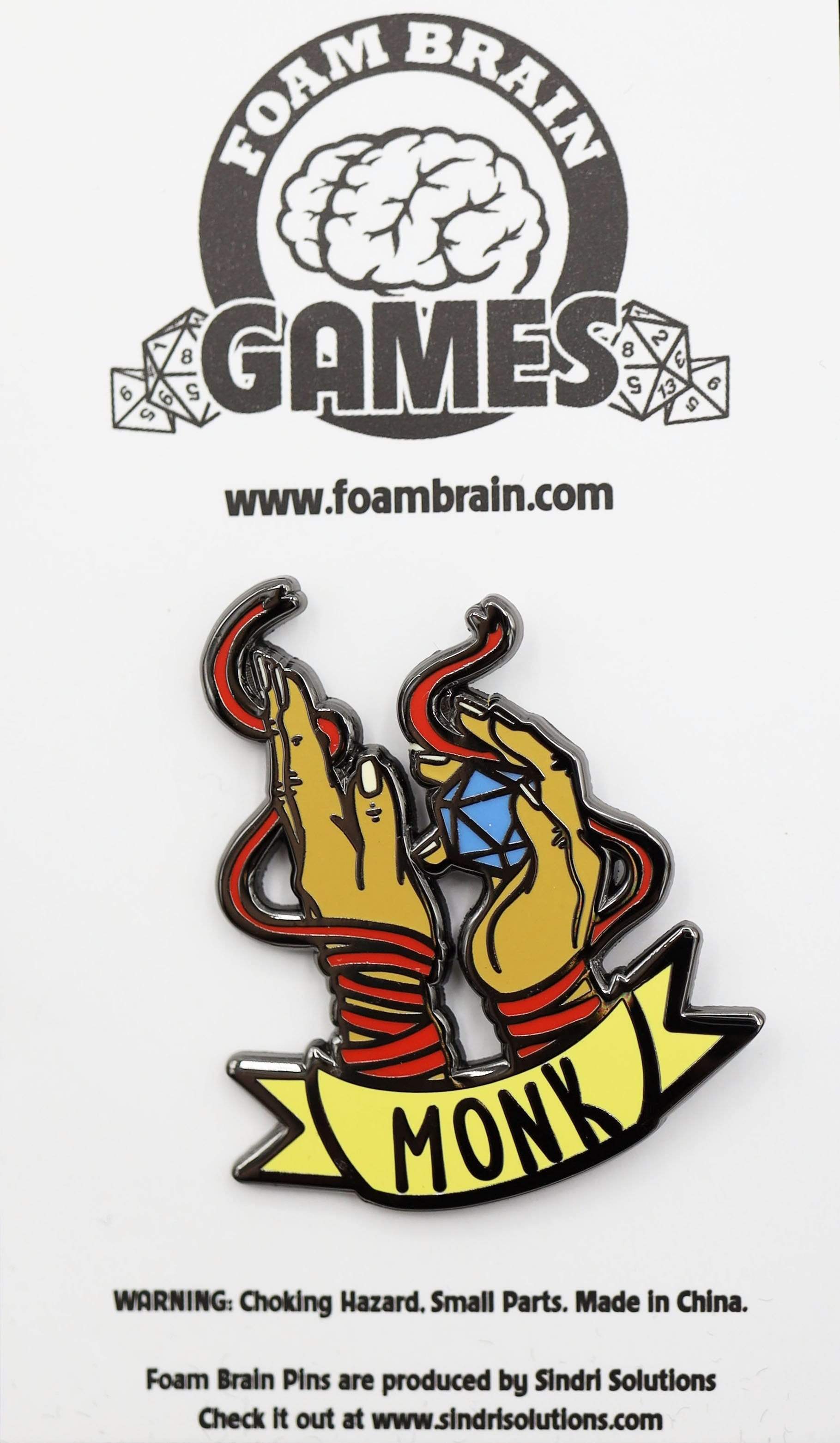 Foam Brain Pin: Class Banner Monk | Dragon's Lair Comics and Fantasy Houston TX