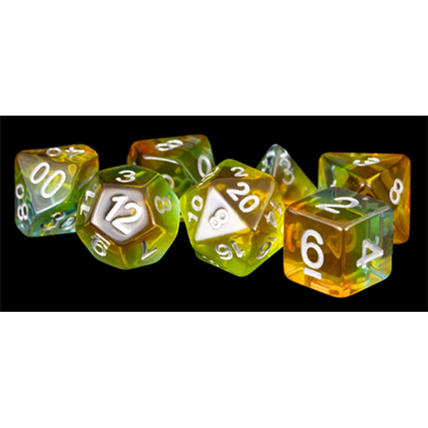 MDG Aurora: Yellow Poly 7 Dice Set | Dragon's Lair Comics and Fantasy Houston TX