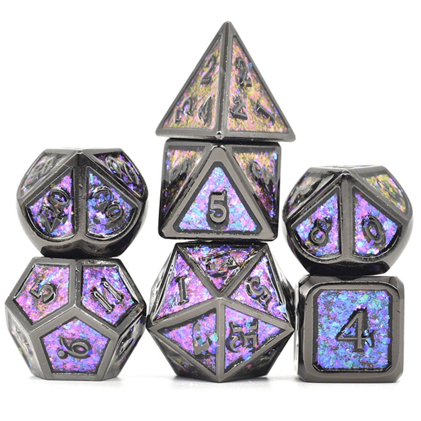 Foam Brain Night Sky Metal RPG Metal Dice Set | Dragon's Lair Comics and Fantasy Houston TX