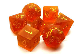 Old School Dice: Infused - Frosted Firefly Orange with Gold | Dragon's Lair Comics and Fantasy Houston TX