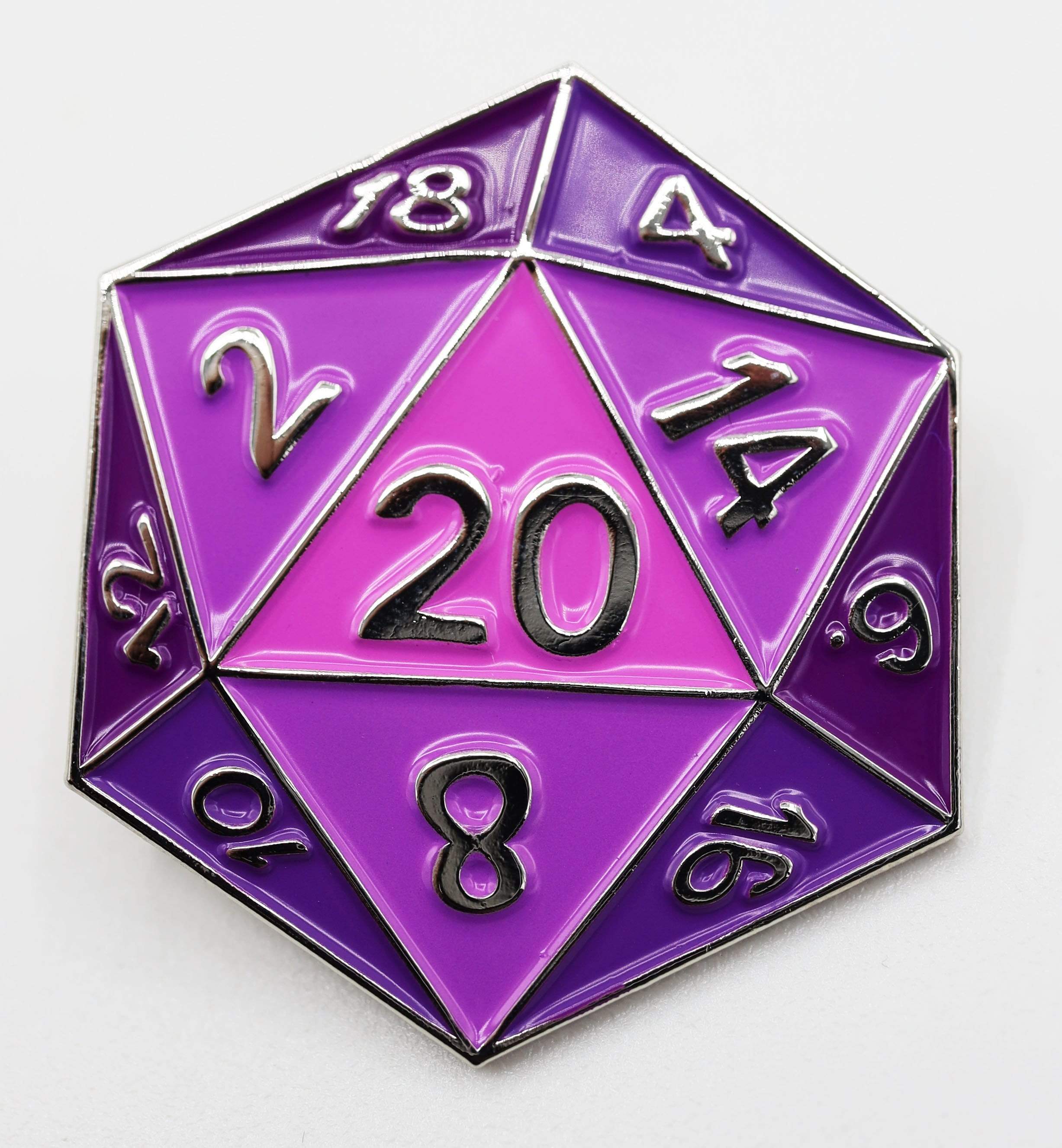 Foam Brain Pin: D20 Purple | Dragon's Lair Comics and Fantasy Houston TX