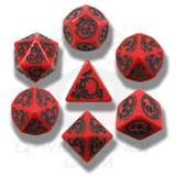 Q Workshop Dragon Poly 7 Dice Set Red and Black | Dragon's Lair Comics and Fantasy Houston TX