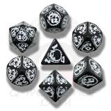 Q Workshop Dragon Poly 7 Dice Set Black and White | Dragon's Lair Comics and Fantasy Houston TX