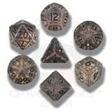 Q Workshop Elvish Poly 7 Dice Set Transparent Black | Dragon's Lair Comics and Fantasy Houston TX