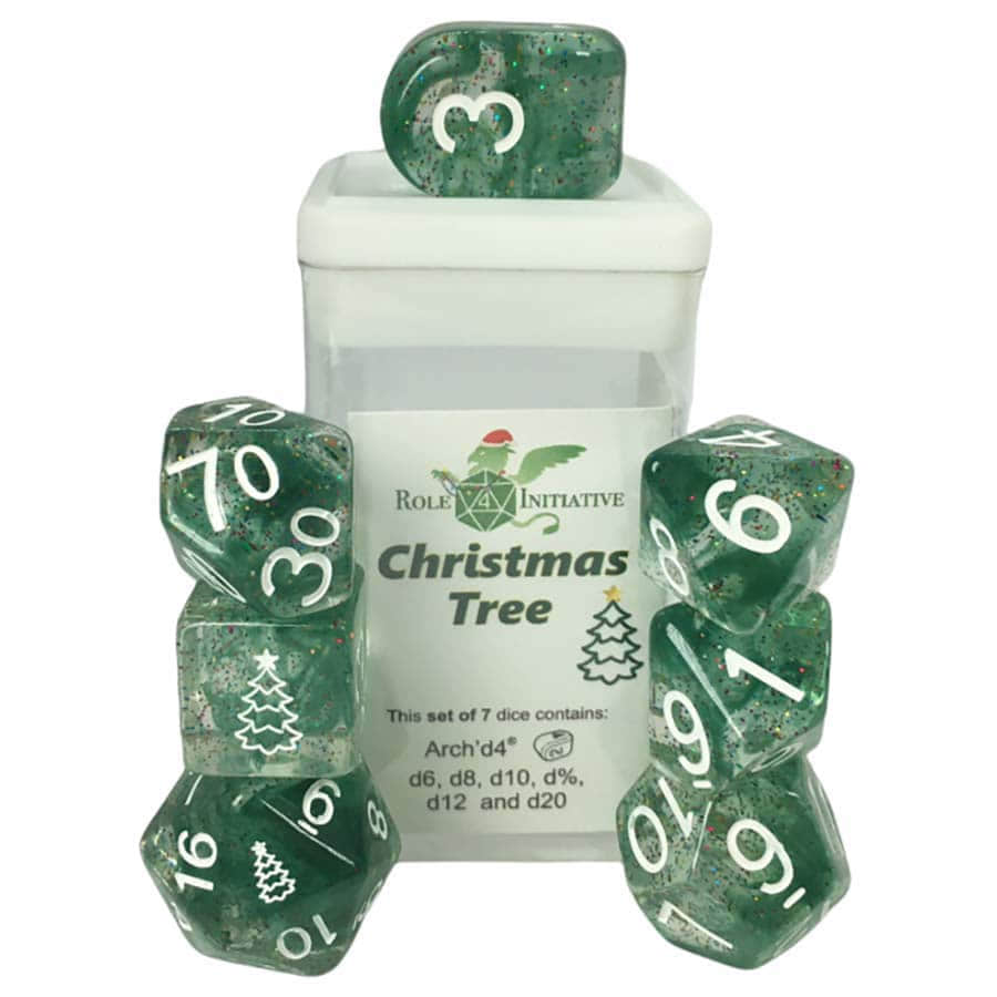 Role 4 Initiative: Diffusion Dice: Christmas Tree Poly 7 Set | Dragon's Lair Comics and Fantasy Houston TX