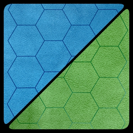 Chessex Double-Sided Megamat Blue-Green With 1 Inch Hexes | Dragon's Lair Comics and Fantasy Houston TX