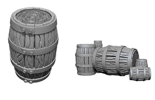 WizKids Deep Cuts Unpainted Miniatures: W5 Barrel & Pile of Barrels | Dragon's Lair Comics and Fantasy Houston TX