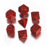 Q Workshop Celtic Dice Red and Black Poly 7 Set | Dragon's Lair Comics and Fantasy Houston TX