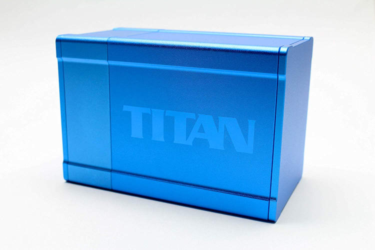 Titan Aluminum Deck Box Blue | Dragon's Lair Comics and Fantasy Houston TX