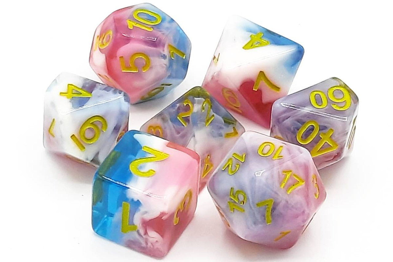 Old School Dice Gradients - Winter's Rose Poly 7 | Dragon's Lair Comics and Fantasy Houston TX