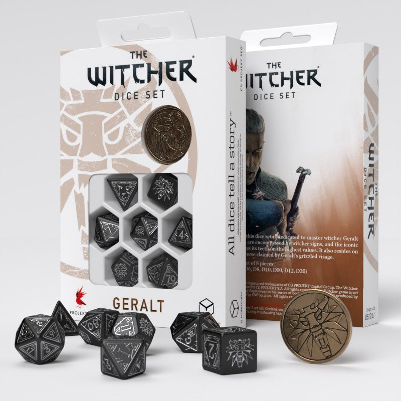 Q Workshop The Witcher Dice Set: Geralt - The Silver Sword | Dragon's Lair Comics and Fantasy Houston TX