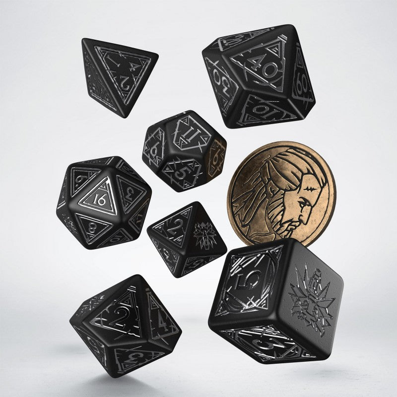 Q Workshop The Witcher Dice Set: Geralt - The Silver Sword (7 + coin) | Dragon's Lair Comics and Fantasy Houston TX