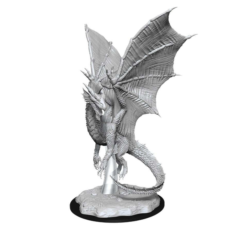 Wizkids Dungeons and Dragons: NOLZUR'S MARVELOUS UNPAINTED MINIATURES -W11-YOUNG SILVER DRAGON | Dragon's Lair Comics and Fantasy Houston TX