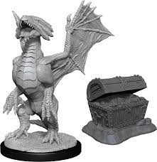 Wizkids Dungeons and Dragons Nolzur`s Marvelous Unpainted Miniatures: W13 Bronze Dragon Wyrmling & Pile of Sea found Treasure | Dragon's Lair Comics and Fantasy Houston TX