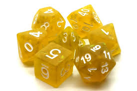 Old School Dice: Infused-Frosted Firefly Yellow with White | Dragon's Lair Comics and Fantasy Houston TX